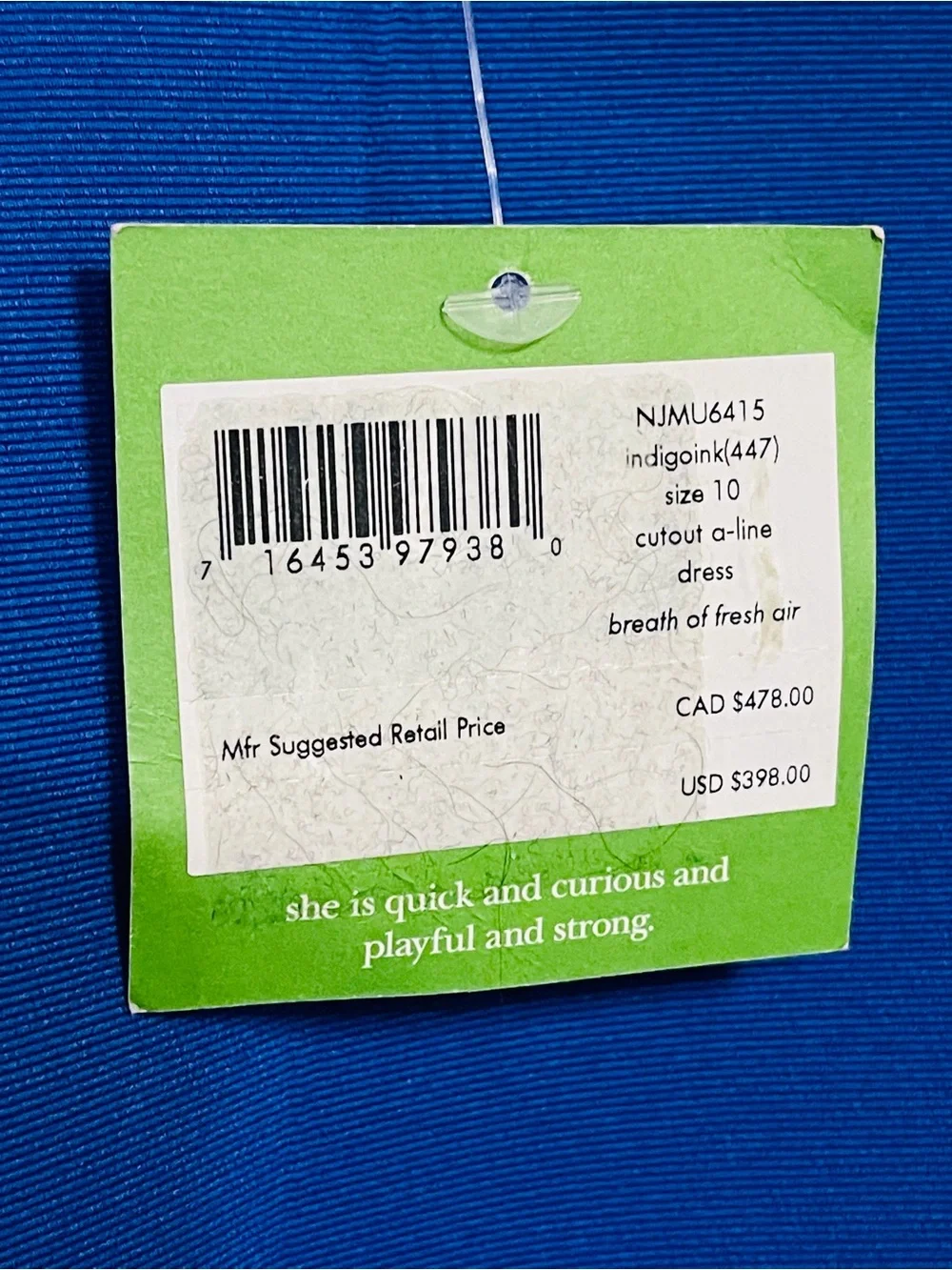 Kate Spade Sleeveless purple indigoink Detail Shift a line dress size 10